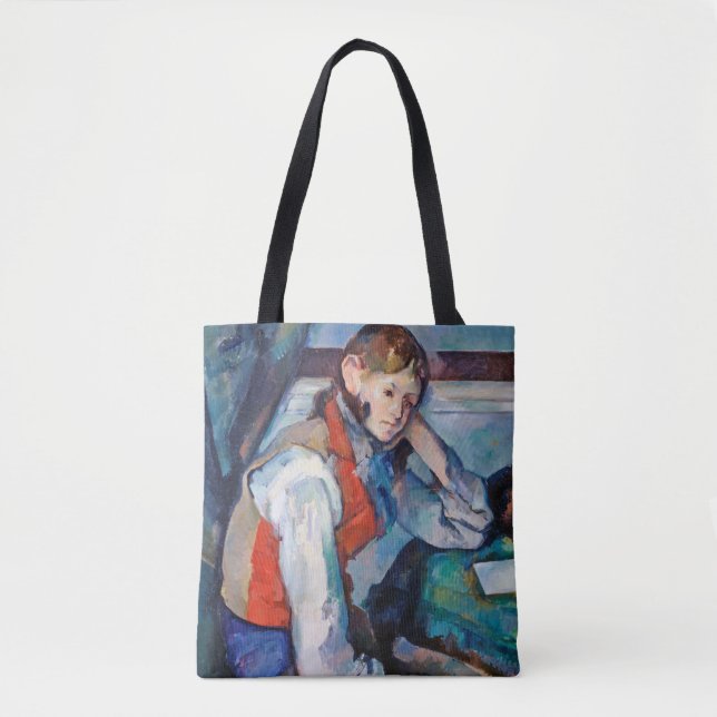 The Boy in the Red Vest, Cezanne Tote Bag (Front)