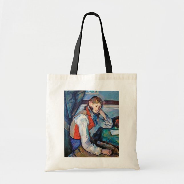 The Boy in the Red Vest, Cezanne Tote Bag (Front)
