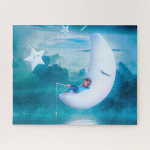 The Boy on the Moon Fishing Jigsaw Puzzle
