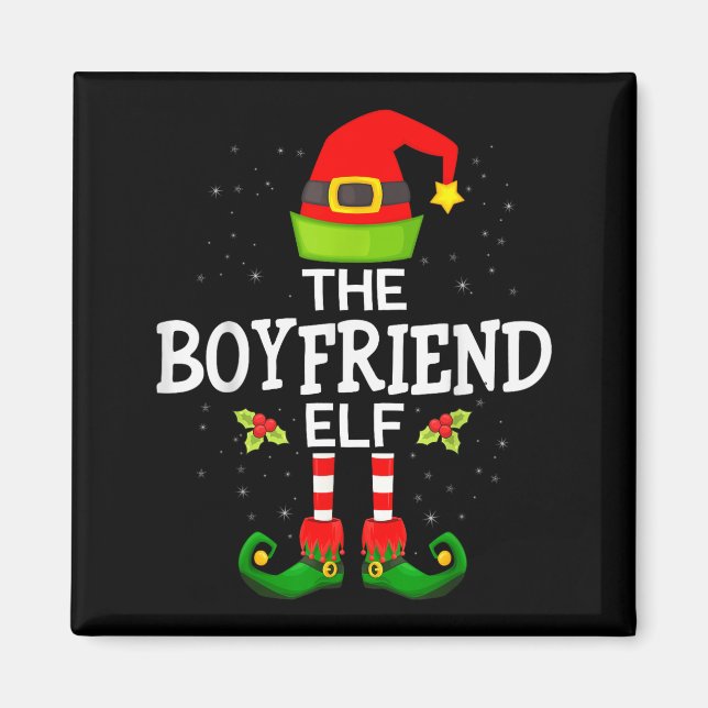 The Boyfriend Elf Christmas Family Matching Pajama Magnet (Front)