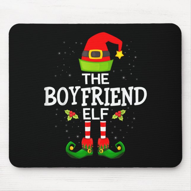 The Boyfriend Elf Christmas Family Matching Pajama Mouse Pad (Front)