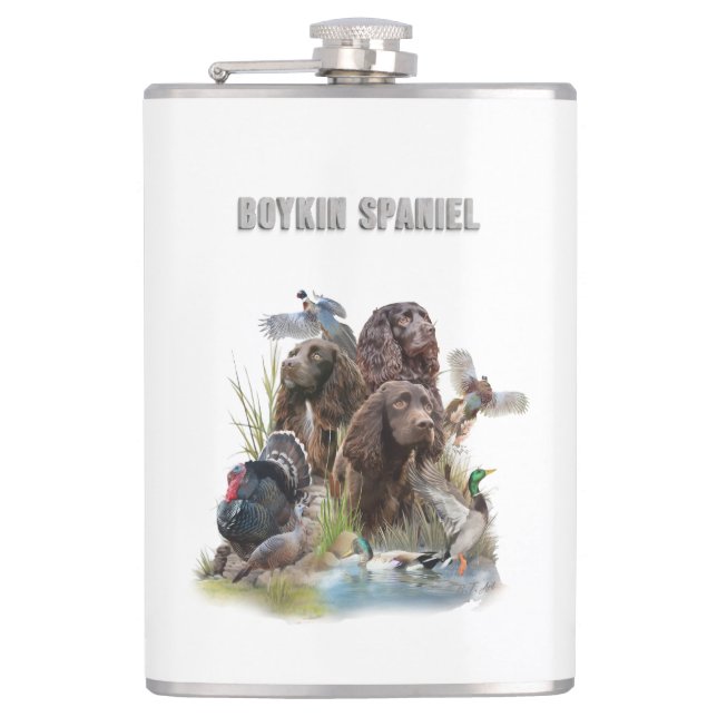 The Boykin Spaniel Hip Flask (Front)