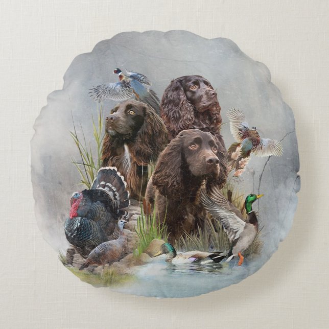 The Boykin Spaniel Round Cushion (Front)