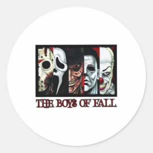 The Boys Of Fall Horror Films Halloween Classic Round Sticker