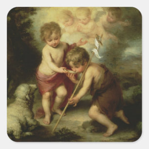 The Boys with the Shell, c.1670 Square Sticker