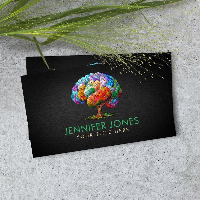 The Brain Tree Colourful Mosaic  Business Card (Creator Uploaded)