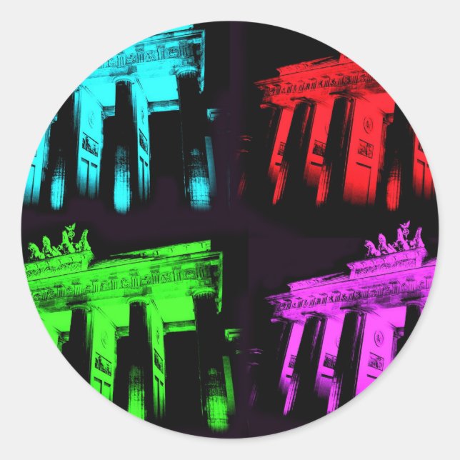 The Brandenburg Gate Collage Classic Round Sticker (Front)