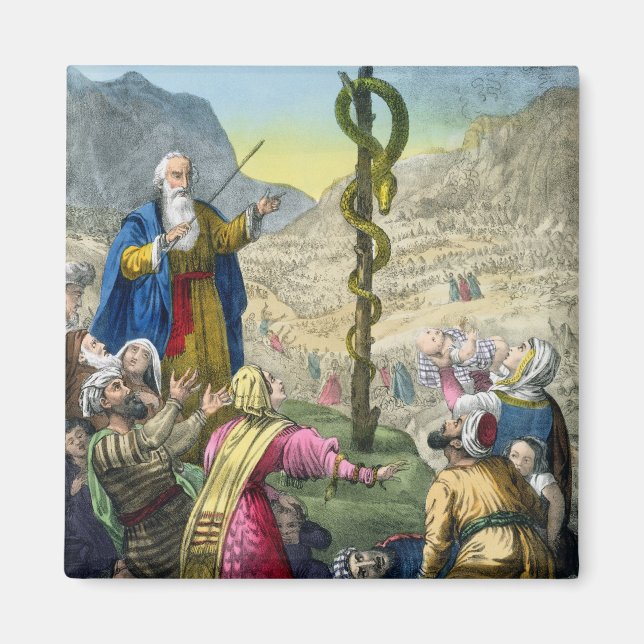 The Brazen Serpent, from a bible printed by Edward Magnet (Front)