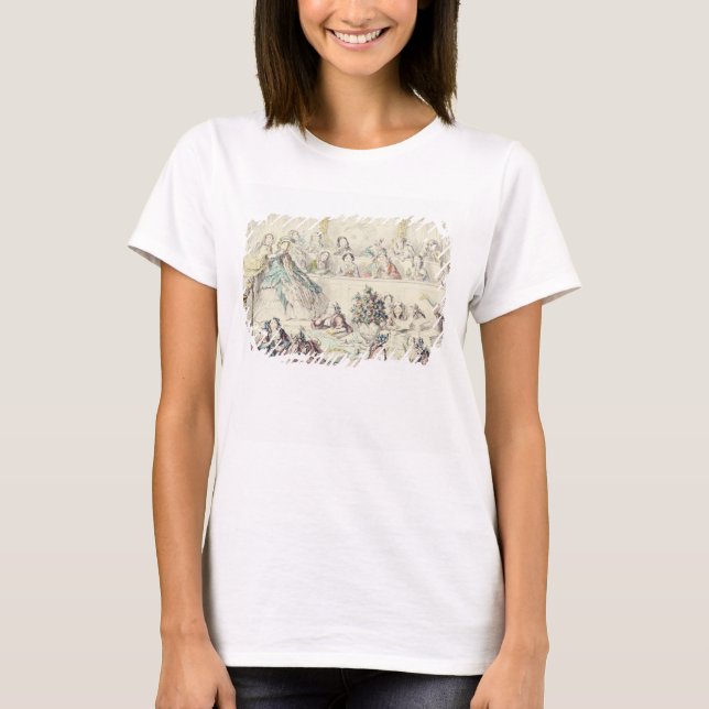 The Breach of Promise - cartoon hand coloured etch T-Shirt (Front)