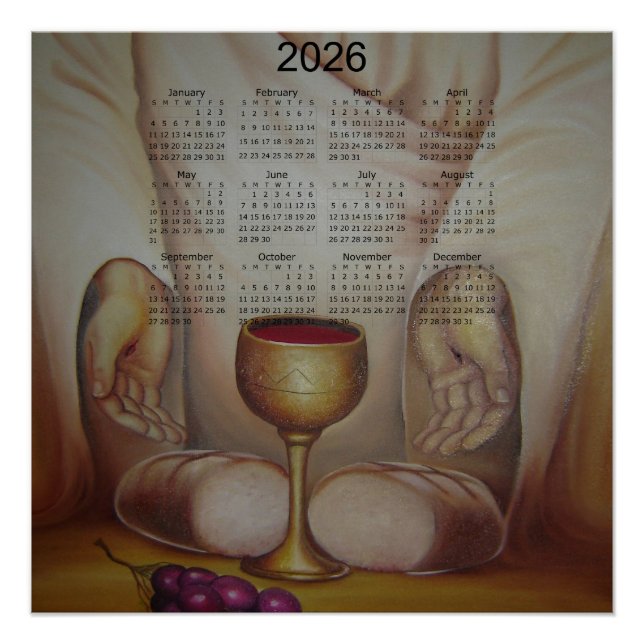 The Bread of Life: Holy Eucharist 2026 Calendar Poster (Front)