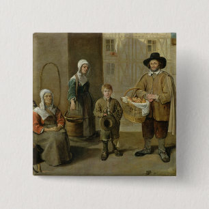 The Bread Seller and Water Carriers 15 Cm Square Badge