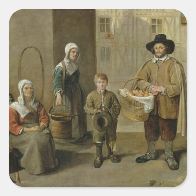 The Bread Seller and Water Carriers Square Sticker (Front)