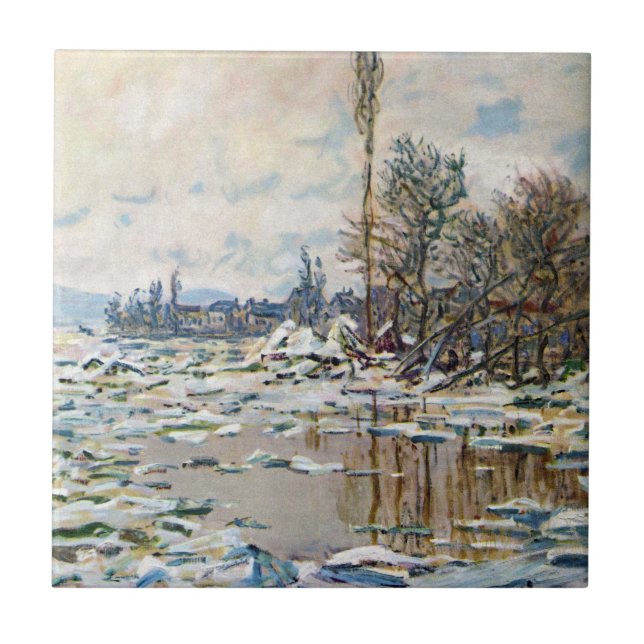 The Break Up of the Ice by Claude Monet Ceramic Tile (Front)