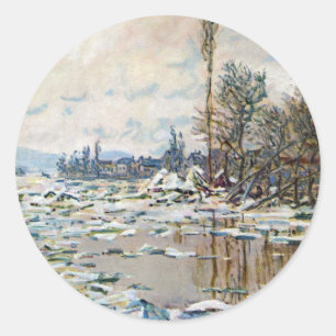 The Break Up of the Ice by Claude Monet Classic Round Sticker