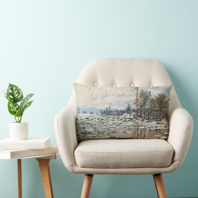 The Break Up of the Ice by Claude Monet Lumbar Cushion (Chair)