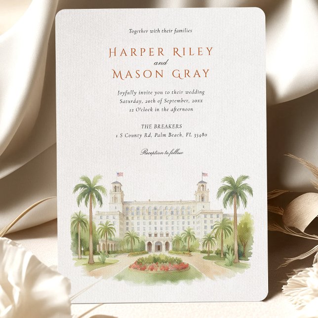 THE BREAKERS Palm Beach Wedding Invitation (Creator Uploaded)