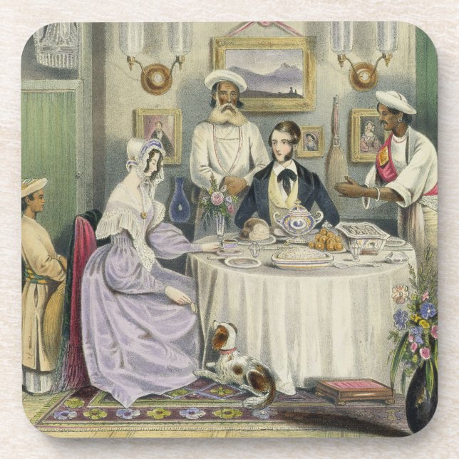 The Breakfast, plate 3 from 'Anglo Indians', engra Coaster (Front)