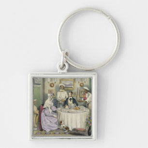 The Breakfast, plate 3 from 'Anglo Indians', engra Key Ring