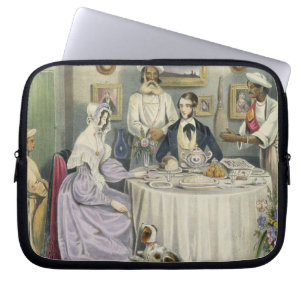 The Breakfast, plate 3 from 'Anglo Indians', engra Laptop Sleeve