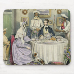 The Breakfast, plate 3 from 'Anglo Indians', engra Mouse Pad
