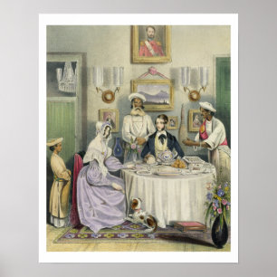 The Breakfast, plate 3 from 'Anglo Indians', engra Poster