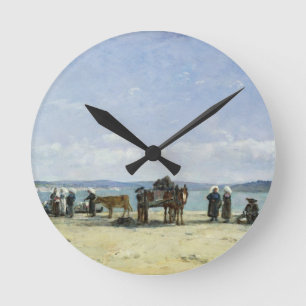The Breton Fishermen's Wives, 1870-73 (oil on pane Round Clock