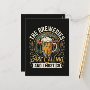 The Breweries are Calling and I Must Go Holiday Postcard