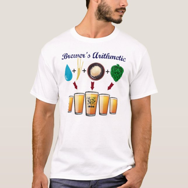 The Brewer's Arithmetic T from TriBEERatops T-Shirt (Front)