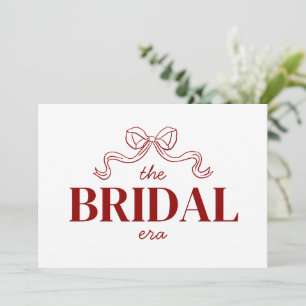 The Bridal Era   Red Ribbon Bow Sketch Wedding Thank You Card