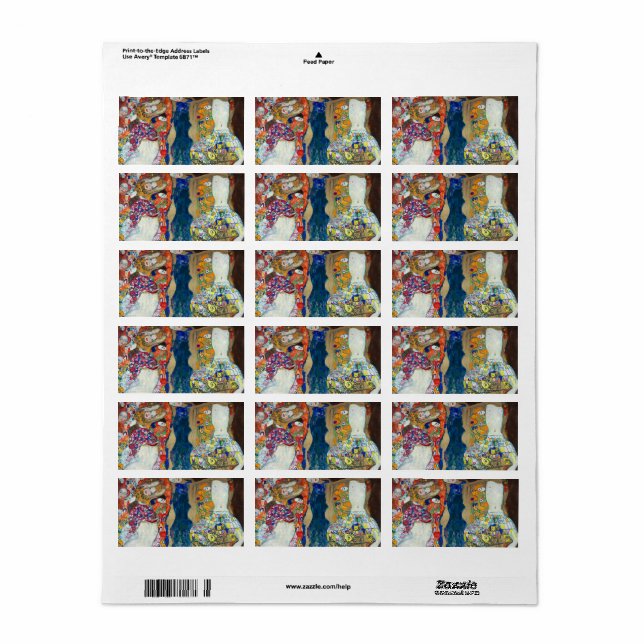 The Bride, 1917-1918 by Gustav Klimt Label (Full Sheet)