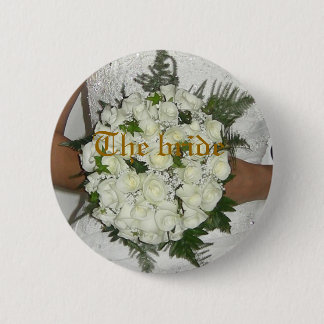 The bride 6 cm round badge