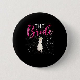 The Bride Alpaca Llama Bachelorette Groom Married 6 Cm Round Badge