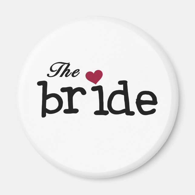 The Bride Black with Red Heart Magnet (Front)