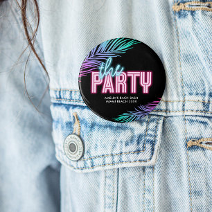 The Bride Blue & Pink Tropical Bach 6 Cm Round Badge