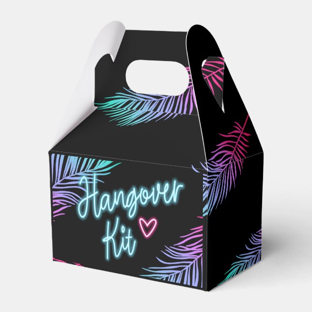 The Bride Blue & Pink Tropical Bach Favour Box (Front Side)