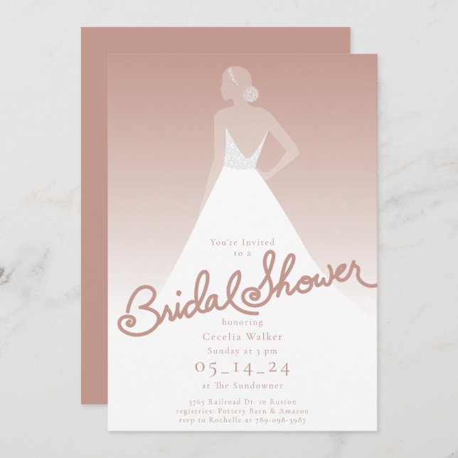 The Bride Bridal Shower Invitation (Front/Back)