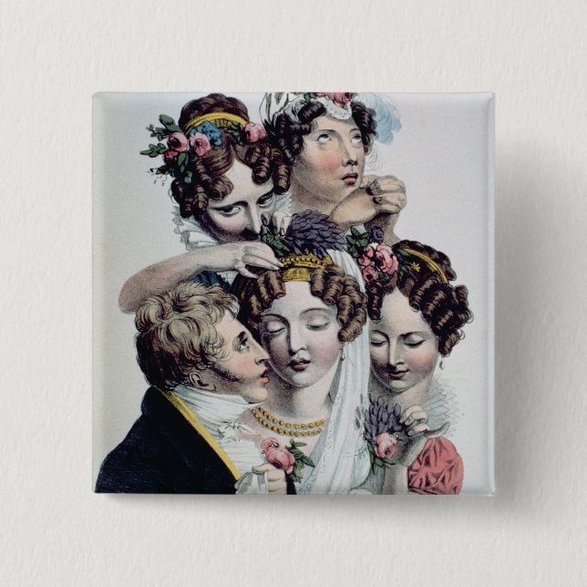 The Bride, c.1820 (litho) 15 Cm Square Badge (Front)