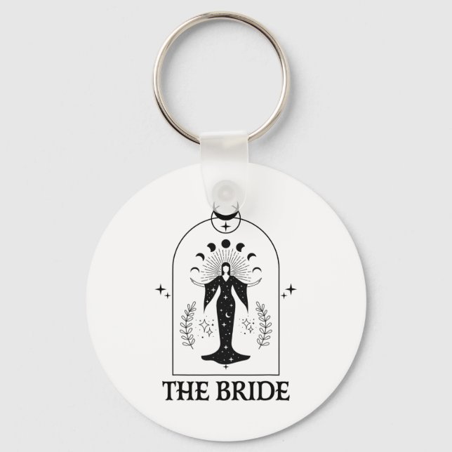 The Bride Coven Gothic Witch Bachelorette Matching Key Ring (Front)