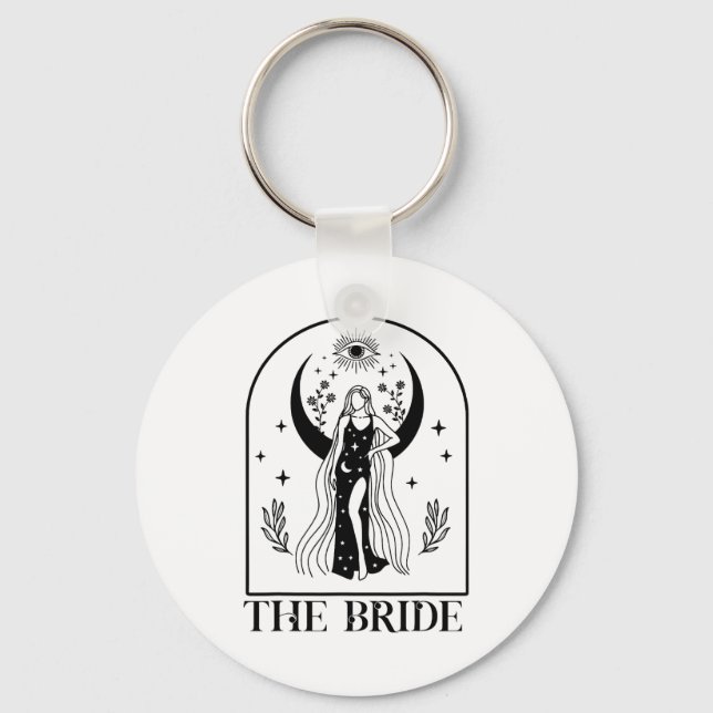 The Bride Coven Witchy Gothic Wedding Bachelorette Key Ring (Front)