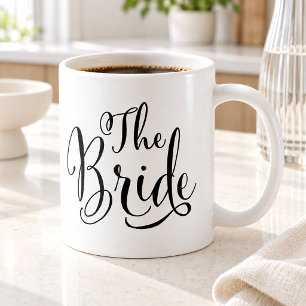 The Bride Elegant Black Script Wedding Coffee Mug