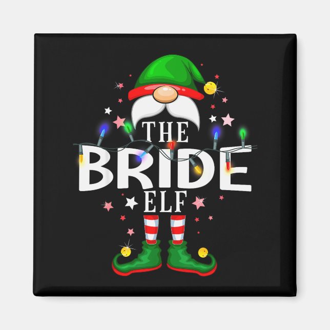 The Bride Elf Christmas Family Pajama Party  Magnet (Front)