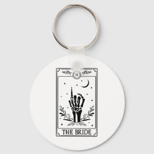 The Bride Floral Skeleton Hand Gothic Bachelorette Key Ring