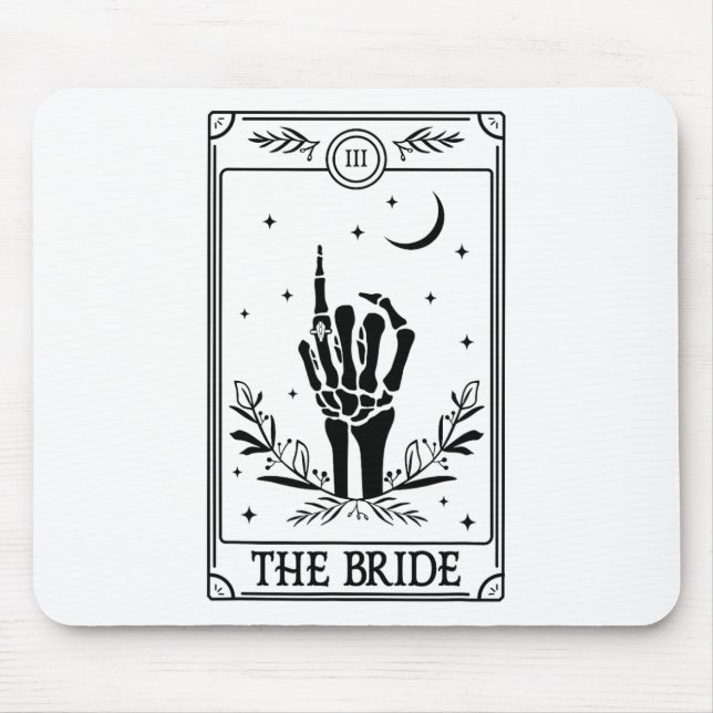 The Bride Floral Skeleton Hand Gothic Bachelorette Mouse Pad (Front)