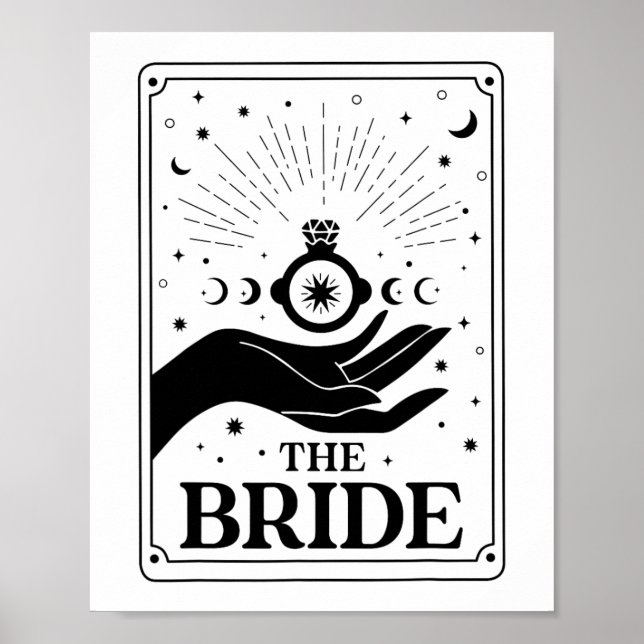 The Bride Future Mrs Tarot Gothic Bridal Party Bac Poster (Front)