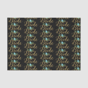 The bride gold typography pattern tissue paper