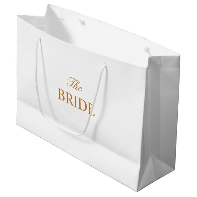 The Bride Gold White Gift Bag (Front Angled)