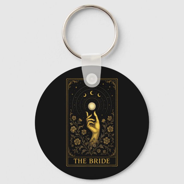 The Bride - Gothic Witchy Wedding Tarot Key Ring (Front)