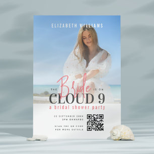 The Bride is On Cloud 9 QR Code Bridal Shower Invitation