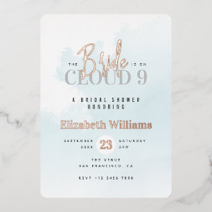 The Bride is On Cloud 9 Rose Gold Bridal Shower