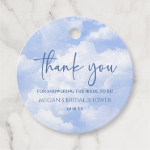The Bride Is On Cloud Nine Blue Bachelorette Party Favour Tags